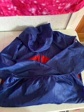Kids Hooded Navy and Red Rain Jacket